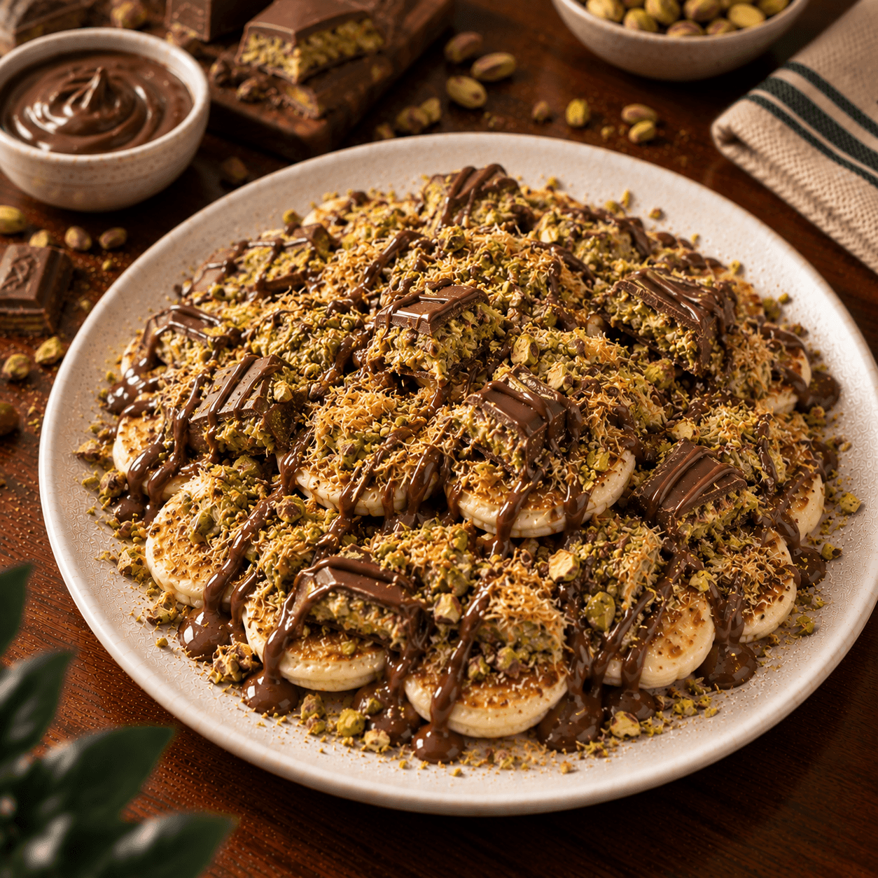 Dubai Chocolate Mini Pancakes