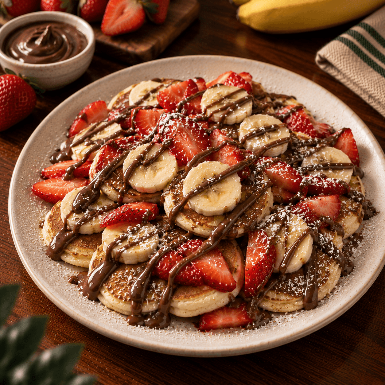 Strawberry Banana Mini Pancakes